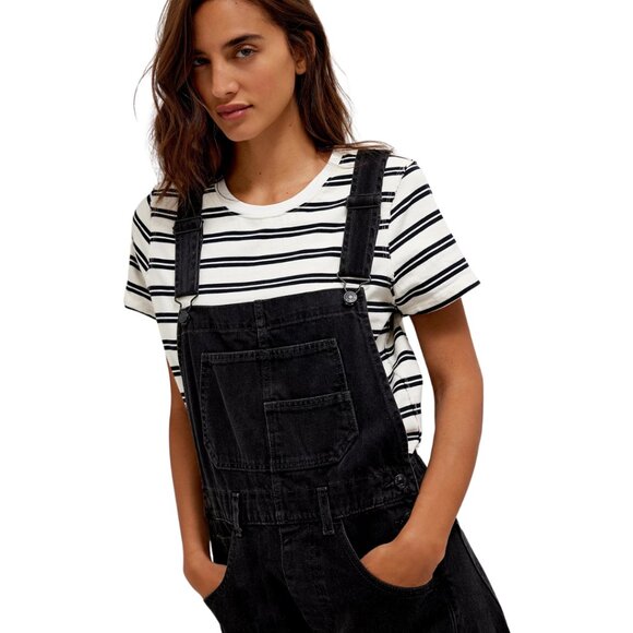 FREE PEOPLE X WE THE FREE Ziggy Straight Leg Overall in Mineral Black | Size L - Picture 4 of 15